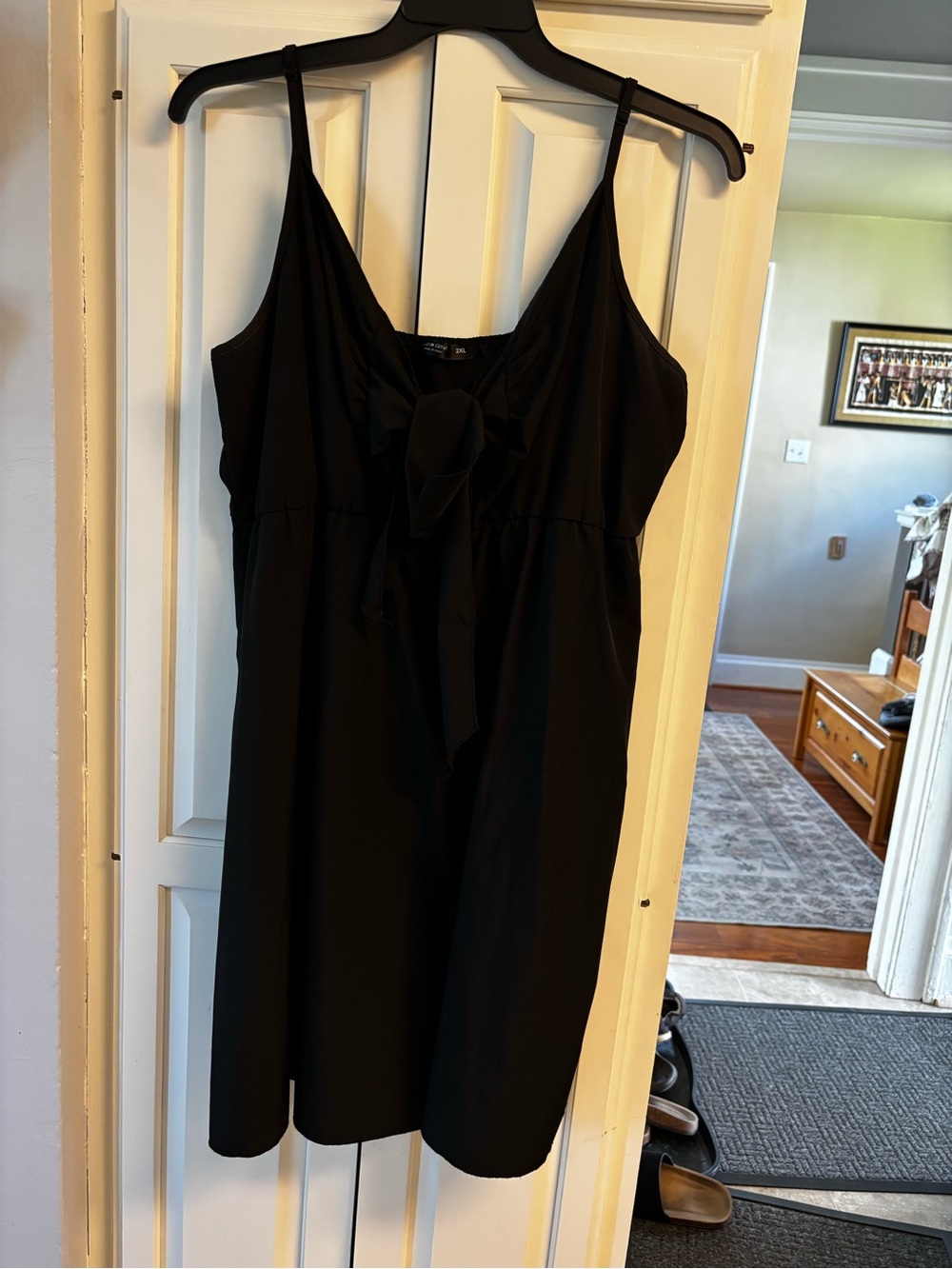 Black Sleeveless Tie-Front Dress